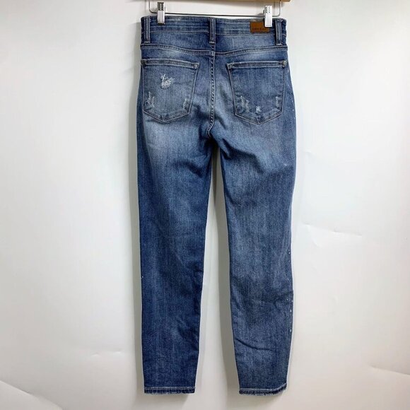 Judy Blue Women's Shredding Up My Life JB8273MD Relaxed Distressed JEans Size 27 - Picture 2 of 13